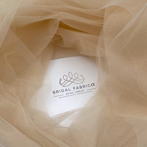 BT57- Sandy Beach Bridal Tulle Material Sold By The Bolt, Lightweight Tulle Fabric By The Yard, Wholesale Beige Tulle Mesh for Wedding Dress