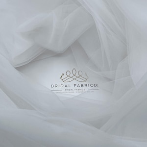 BT04-White Bridal Tulle Sold By The Yard, 118in lightweight italian tulle for Bridal Veil and Wedding Gown, Wholesale Tulle Material