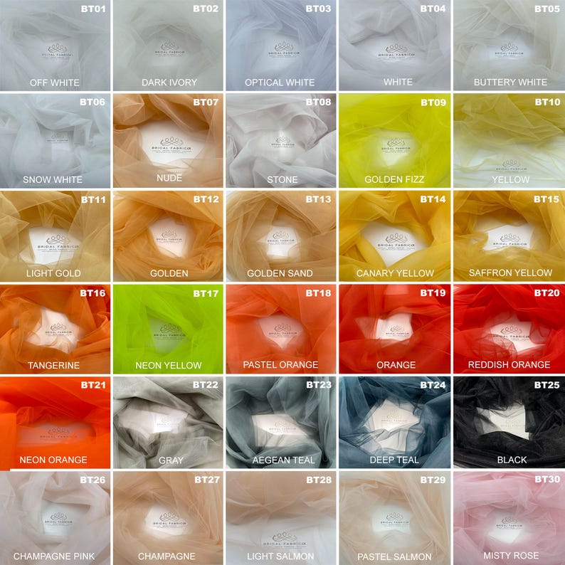 Bridal Tulle Fabric 118 Wide Lightweight Italian Tulle Material 