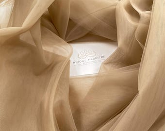 Dunkelbeige Brauttüllstoff, 118 ”breites klassisches Netzmaterial im Großhandel