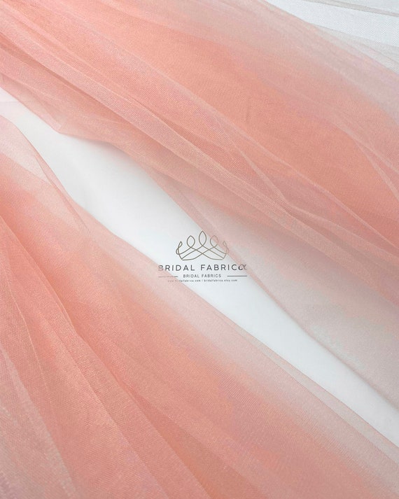 Salmon Crystal Sparkle Tulle Fabric by the Yard for Party Decoration Bridal  Shiny Mesh by the Meter, Wholesale Stiff Tulle Material 