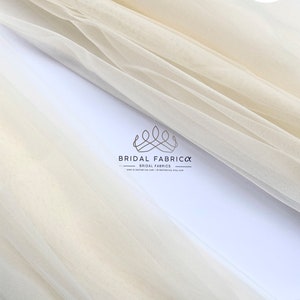 ST04-Butter Yellow Soft Tulle Fabric for Bridal Gown and Dress Making, Stretch Bridal Tulle By The Yard, Veiling Tulle By The Bolt