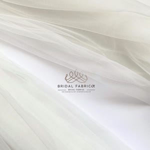 ST01-Ivory Soft Tulle Fabric for Wedding Dress and Bridal Cape, Extra Wide Illusion Mesh Tulle Fabric By The Yard, Ivory Veiling Fabric