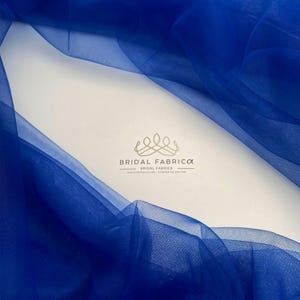 Royal Blue Soft Stretch Tulle Fabric by the Yard, Sheer Bridal Veil Tulle for Bridesmaid Gown, Dress, Costume, Decoration, DIY Project, ST62