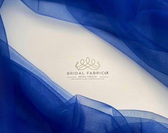 Royal Blue Soft Tulle Fabric, 118” Wide Stretch Wedding Mesh Material Wholesale
