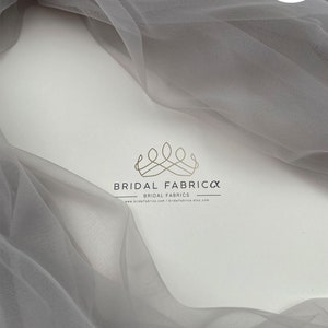 ST60-Light Gray Soft Bridal Tulle Fabric By The Yard, Wholesale Wedding Tulle Material, 118 inches Width Stretch Bridal Tulle
