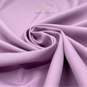 SC30-Lilac Bridal Stretch Crepe Material By The Yard, Matte French Crepe Fabric for Suit and Formal Dress Making
