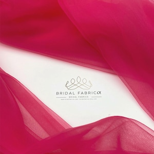 ST52-Fuchsia Stretch Bridal Tulle Fabric for Dress Making, Stretch Illusion Mesh By The Yard, Fuchsia Soft Tulle Material By The Meter