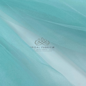CT29- Light Mint Crystal Tulle Fabric for Layered Tulle Dress and Evening Gown, Shiny Stiff Tulle By The Bolt, Tulle Mesh By The Yard