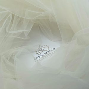BT05-Buttery White 300 cm Wide Bridal Tulle Fabric By The Yard for Wedding Dress Embellishment, Wholesale Italian Tulle Material