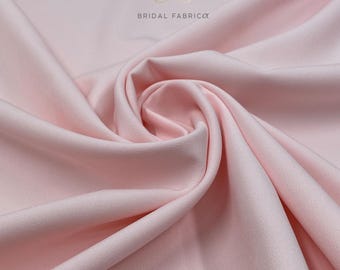 Blush Pink Bridal Stretch Crepe Fabric, Matte Finish Material for Bridesmaid Dress and Wedding Gown