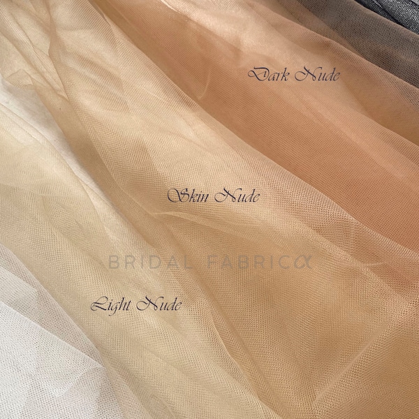 Magic Illusion Mesh for Dress Making, Skin Tone Mesh Fabric, Nude Invisible Tulle, Beige Mesh Fabric, Sheer Nylon Mesh