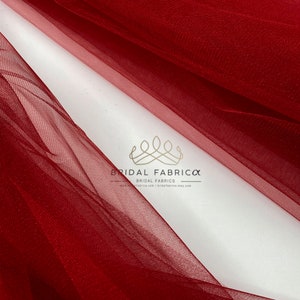 CT47-Red Shimmer Crystal Tulle Fabric for Valentine&#39;s Day Decoration, Red Shiny Mesh Fabric, Red Stiff Tulle for Tutu Skirt and Dress Making
