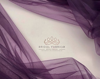 Pruimpaarse zachte tule, 118" brede stretch bruidsgaasmateriaal groothandel