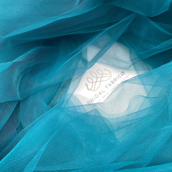Bt113-petrol Blue Bridal Sheer Fabric by the Yard for Wedding
