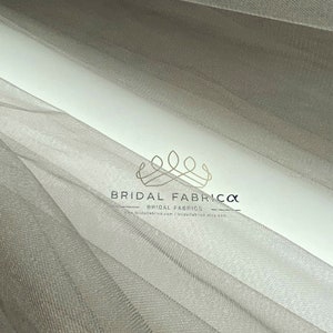 CT53-Extra Wide Gray Crystal Tulle Fabric By The Yard, Stiff Tulle Net for Tutu Skirt and Party Decoration, Tulle Wholesale for Dress Making