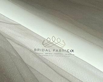 Gray Crystal Tulle Fabric, 118” Wide Stiff Mesh for Tutu Skirt and Wedding Decoration
