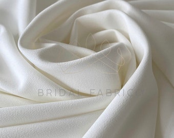 Bridal Stretch Crepe Fabric By The Yard, Off White Wedding Dress Fabric, Wholesale Heavy Crepe Fabric