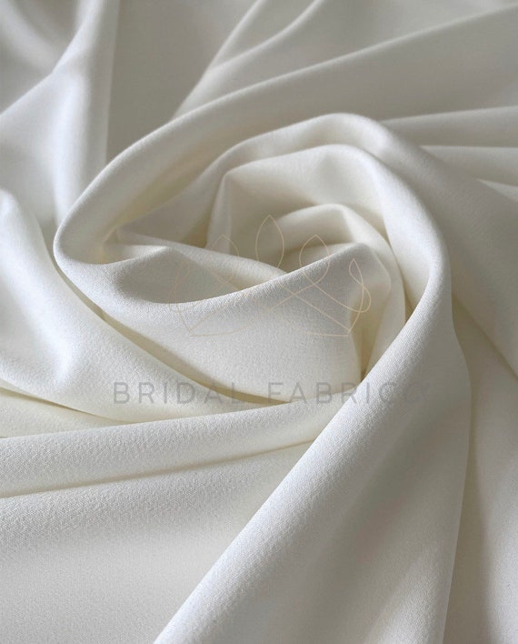 Bridal Stretch Crepe Fabric by the Yard, off White Wedding Dress Fabric,  Wholesale Heavy Crepe Fabric -  Canada