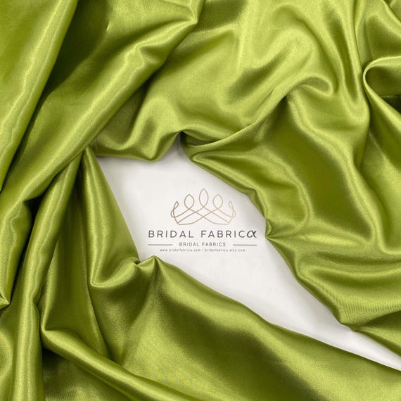 green color dress material Lime Silky Satin Fabric, 60” Wide Stretch Wedding Guest YGroup_kanthro-pleated