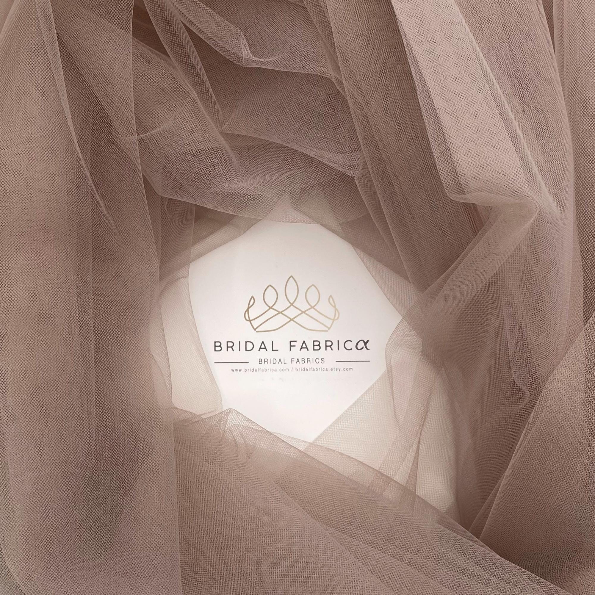 Deep Beige Matte Bridal Tulle Fabric, 118” Wide Wholesale