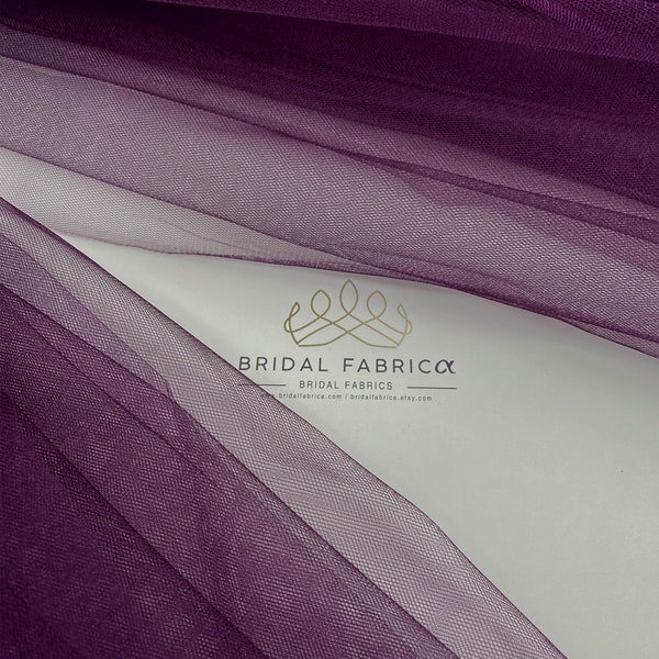 Shiny Damson Mesh for Puffy Tulle Dress and Evening Gown, Crystal Tulle Fabric By The Meter or By The Bolt