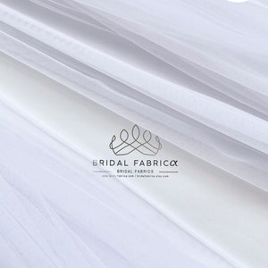 ST03-Optical White Veiling Fabric By The Yard, Extra Wide Soft Tulle, White Bridal Tulle, Illusion Mesh Material for Wedding Dress Making