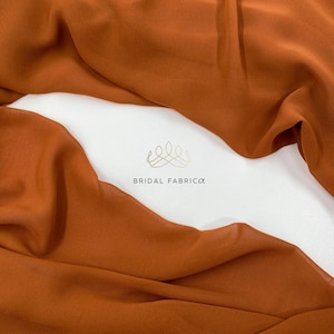 MC88-Luftiger Chiffonstoff Massenware, Burnt Orange Multi Chiffon für Hochzeitsdeko und Brautjungfer Kleid, Fließender Chiffonstoff für Hijab