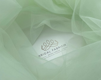 Light Mint Bridal Tulle Fabric, 118” Wide Lightweight Mesh Material Wholesale