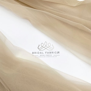 ST38-Nude Beige Soft Tulle Fabric By The Yard, High Quality Bridal Mesh for Dress Making, Wholesale Stretch Tulle Supply for Dress Making