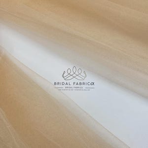 CT05-Nude Crystal Tulle Fabric By The Yard, Wholesale 300 cm Width Stiff Tulle Fabric for Tutu Skirt and Wedding Decoration