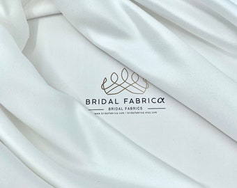 Heavy Matte Satin Bridal Fabric By The Yard, Wholesale Wedding Fabric for Bridal Dress, 59" Width Matte Satin