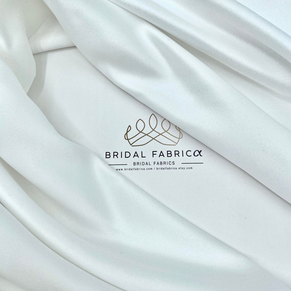 Heavy Matte Satin Bridal Fabric By The Yard, Wholesale Wedding Fabric for Bridal Dress, 59" Width Matte Satin