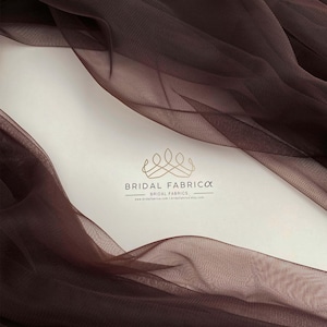Brown Soft Tulle Fabric, 118” Wide Stretch Mesh for Bridal Dress