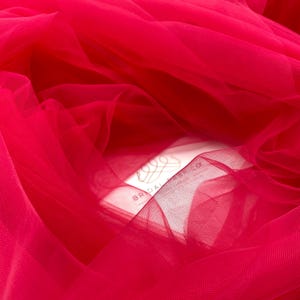 BT78-Bridal Tulle Fabric in Fuchsia, Extra Wide Wedding Tulle Mesh for Ball Gown and Evening Dress Making, Wholesale Lightweight Tulle