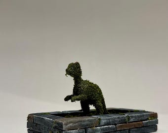 Miniature Topiary Tigers & Dinosaurs for Miniature Villages | Handmade Garden Accessories | Halloween Decor