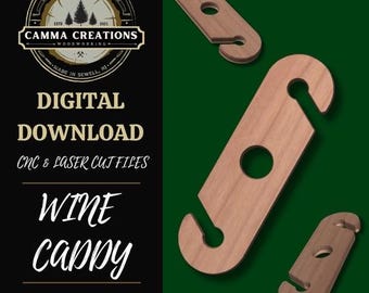 Wine Caddy - Archivador digital con capacidad para 2 copas de vino por tallo y se ajusta al cuello de la botella de vino, fácil de transportar