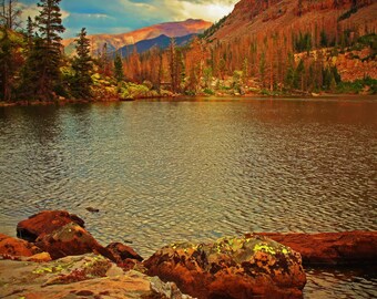 Final Light at Kermsuh Lake - Kermsuh Lake Wasatch National Forest High Uintas Wilderness Utah mountain lake backpacking photography picture