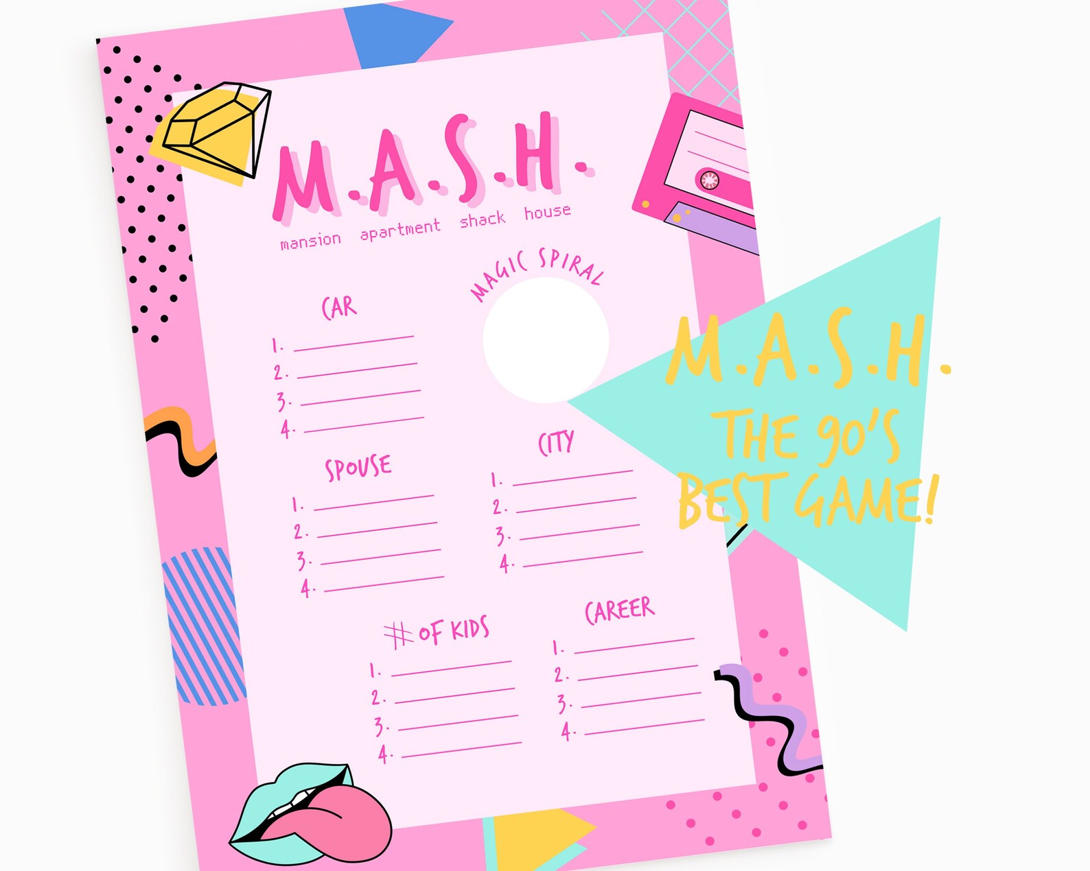 90's Bachelorette Party M.A.S.H. Printable Bach to the | Etsy