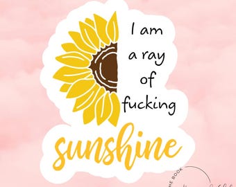 Glanzende vinylsticker Ray of Sunshine | Sarcastische laptopsticker