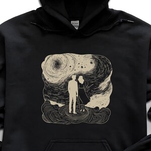 Sudadera con capucha Carta de amor al universo, Almas gemelas emotivas de la galaxia, Regalo del décimo aniversario de romance celestial, Nebulosas en colisión de estrellas