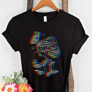 Psychedelic Mushroom T-Shirt: Rave Outfit, Music Festival Gift