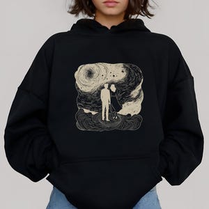 Sudadera con capucha Carta de amor al universo, Almas gemelas de la galaxia emocional, Regalo de décimo aniversario de romance celestial, Estrella de nebulosas en colisión