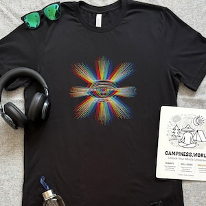 Psychedelic Evil Eye T-Shirt: Trippy Third Eye Rave Outfit