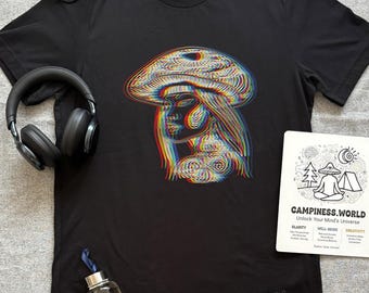 Psychedelisches Pilzkopf T-Shirt: Weirdcore Rave Outfit