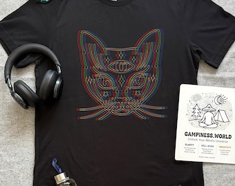 Trippy Cat Shirt: Psychedelic Third Eye Design