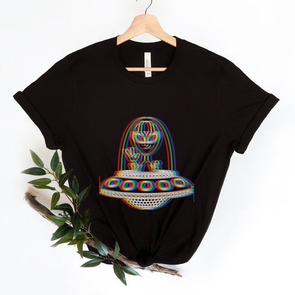 Psychedelic Alien Shirt, Gift For Men Who Have Everything, Going Away Gift For Coworker, Reality Shifting, Rave Outfit, Trippy DMT