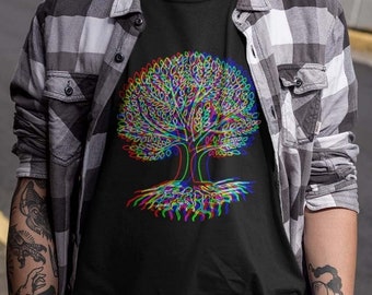 Psychedelic Tree Of Life Shirt, Going Away Gift For Coworker, Techno Weird Stuff, Mandala Meditating, Reality Shifting, Trippy Rave Outfit