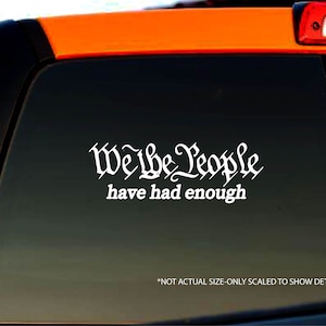 Wij, mensen hebben genoeg, vinylsticker bumpersticker