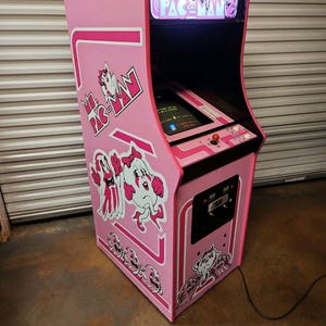 Passend für Ms Pac Man Arcade 6er Set Side Art Cpo Marquee In Custom PINK